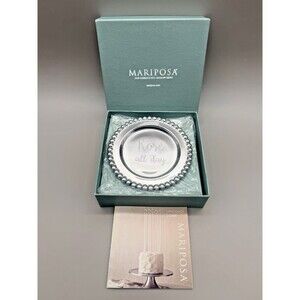 Mariposa Rosé All Day Wine Bottle Coaster Plate String of Pearls NIB Gift Ready